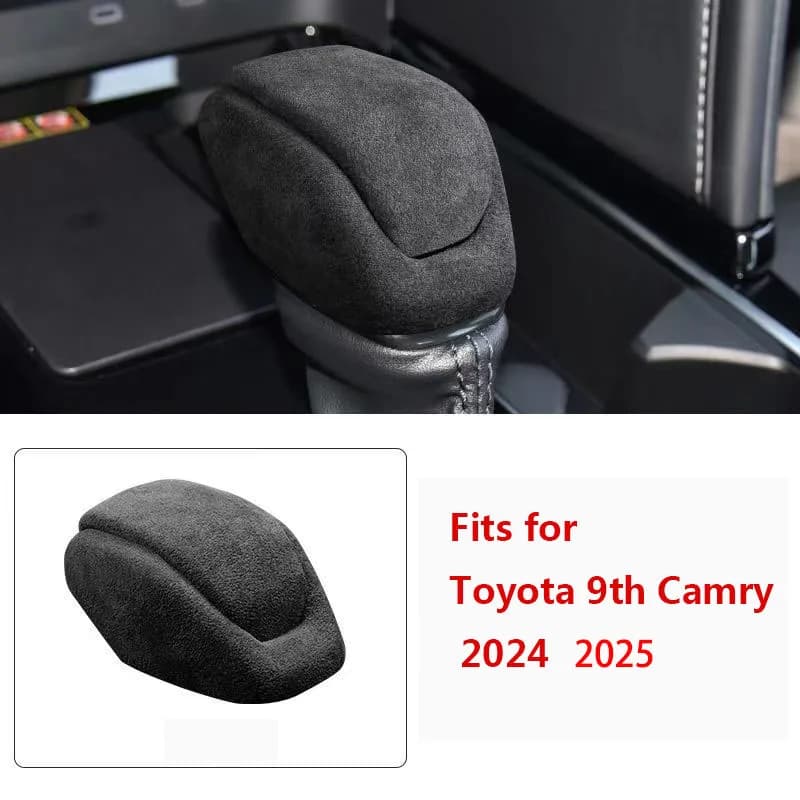 Suede Leather Stickers Center Console Gear Shift Knob Cover Interior Trim For Toyota Camry 9th Gen 2024 2025 Car Accessories