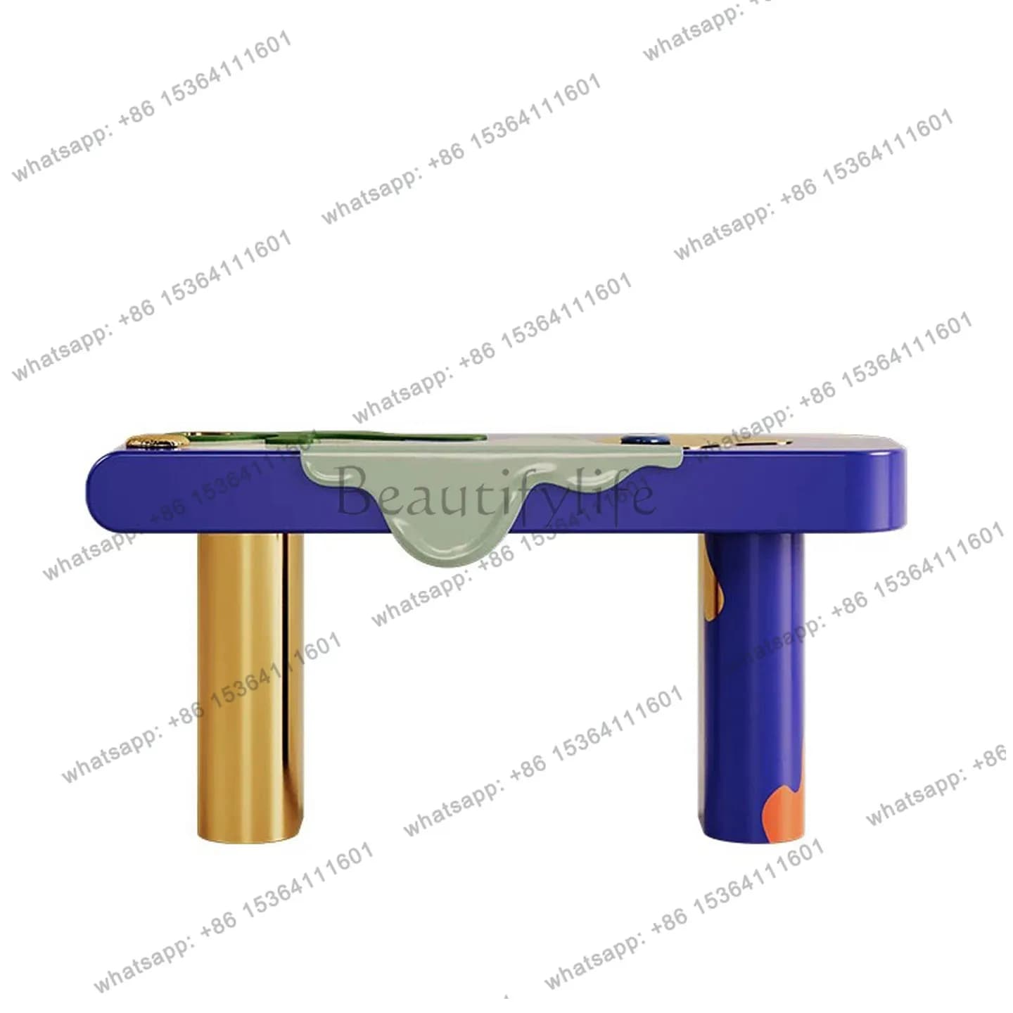 Italian entrance table light luxury design sense solid wood end view platform modern creative entrance table