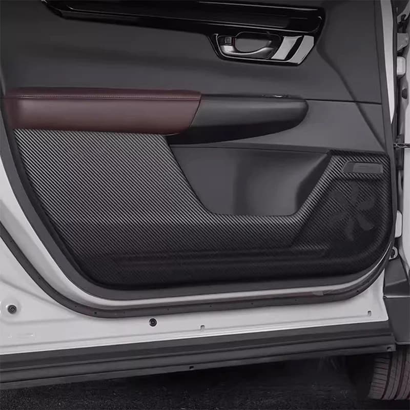 Fit For Honda CRV CR-V 2023-2025 2026 Car Door Anti Kick Pad Carbon Fiber Leather Texture Anti Dirt Protective Sticker Accessory