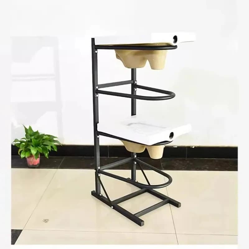 Bathroom metal ceramic toilet display stand, removable floor - to - ceiling squatting toilet sample shelf squat pit sample stand