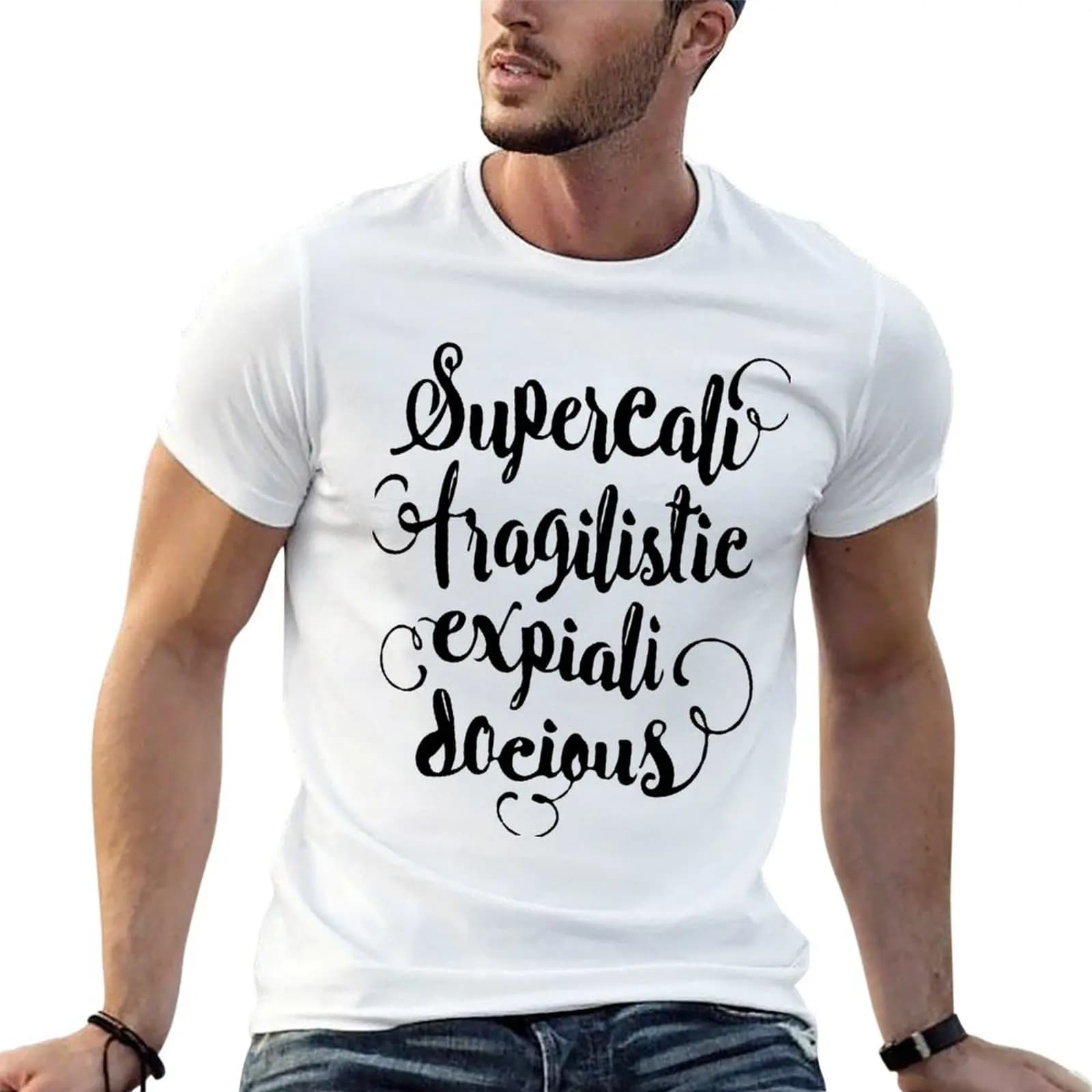 SUPERCALIFRAGILISTICEXPIALIDOCIOUS! T-Shirt Street Style Casual Tee Shirt