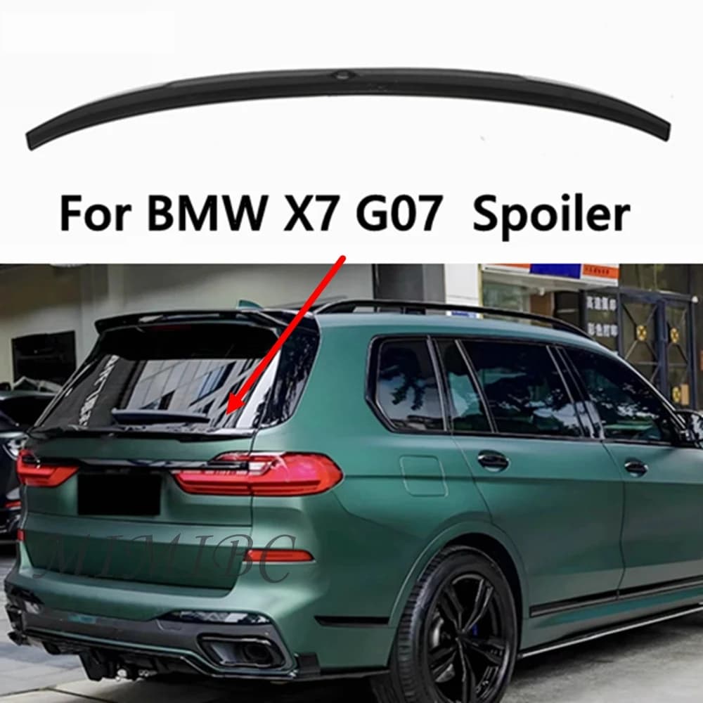 Glossy Black Real carbon fiber Rear Spoiler Trunk Middle Spoiler Lip Car Body Kit FOR BMW X7 G07 2019-2023