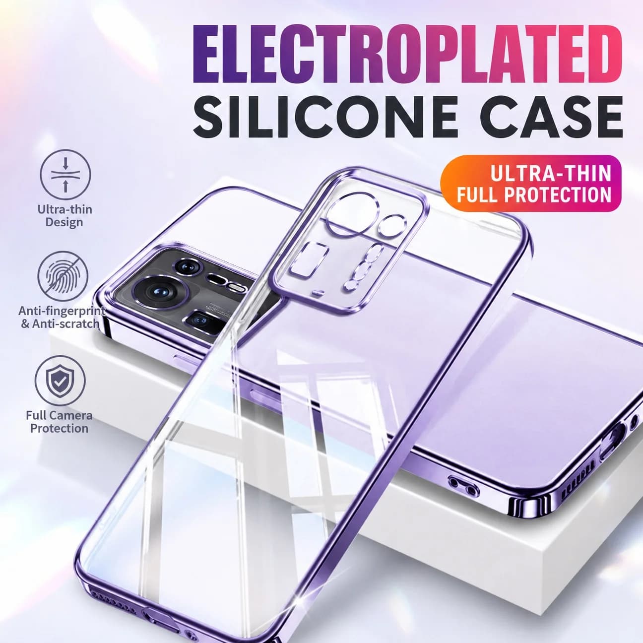 Plating Silicone Phone Case for Xiaomi Mix 4 Mix4 5G Luxury Soft Clear Square Thin Back Cover Shockproof Funda Coque Accessories
