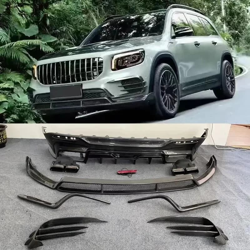 High Quality Carbon Fiber Lip, Rear Diffuser, Exhaust Tips & Front Air Vents For Car Body Kit