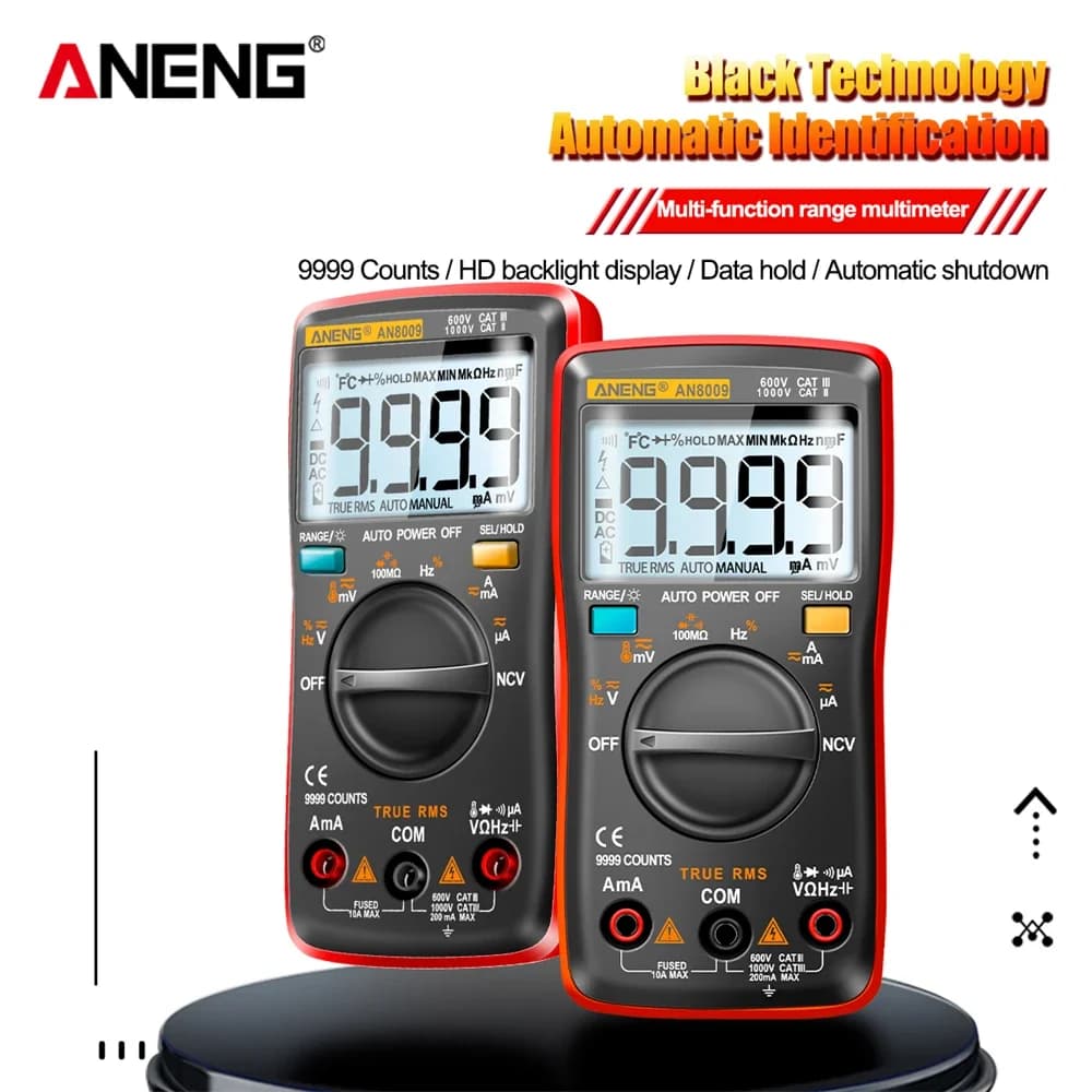 ANENG AN8009 Digital Multimeter AC DC Voltage Current Capacitance Resistance Temp Diode Continuity Tester Electrical Repair Tool