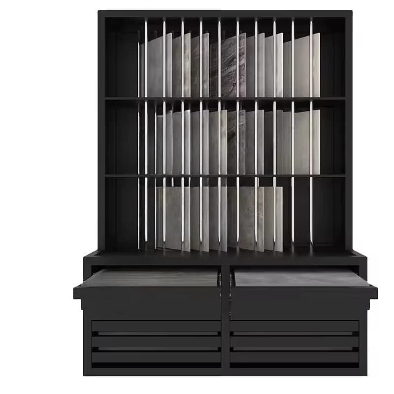 &c Factory Price Independent Page Turning Pulling Removable Showroom Shop Tile Ceramic Wooden Flooring Display Rack Stand