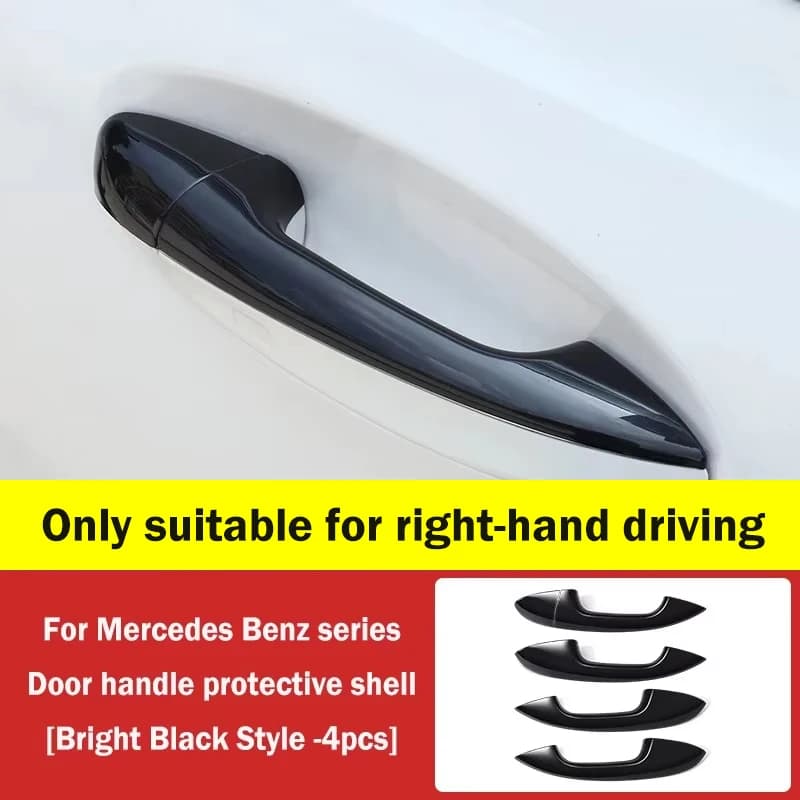 RHD for Mercedes Benz CLA/A-class/C-class/E-class/GLC/GLB Black Chrome Exterior Door Handle Cover Trim Cap Kit
