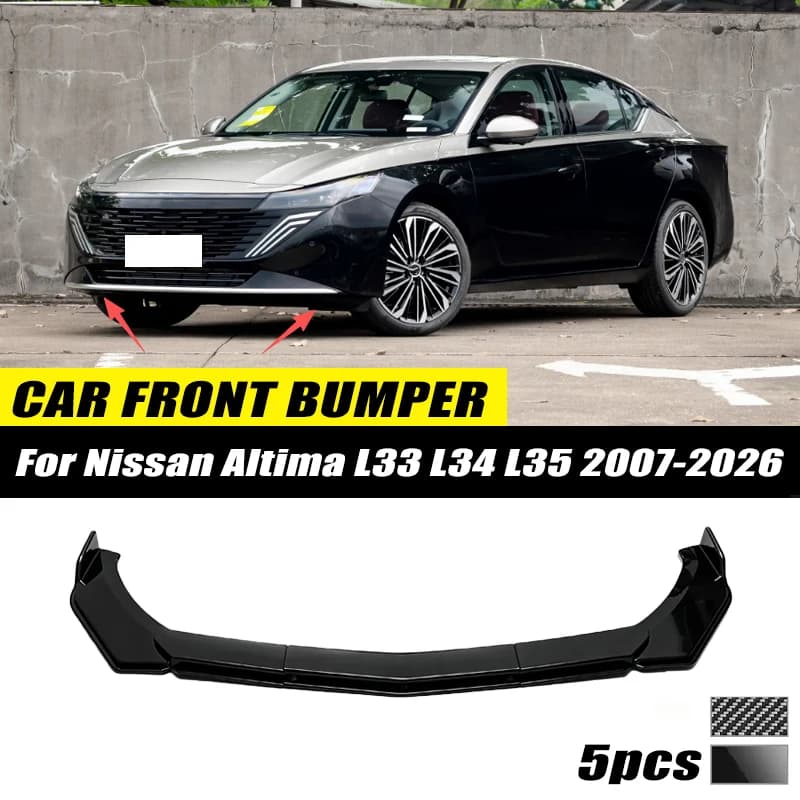 For Nissan Altima L33 L34 L35 2007-2026 Front Bumper Lip Front Guard Spoiler High-quality ABS Material Body Kit Front Lip