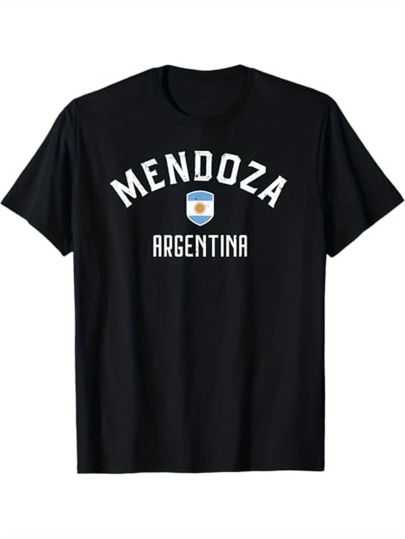 Argentina Flag Mendoza Argentina Graphic T-Shirt 100% Cotton O-Neck Short Sleeve Summer Casual Mens T-shirt Streetwear