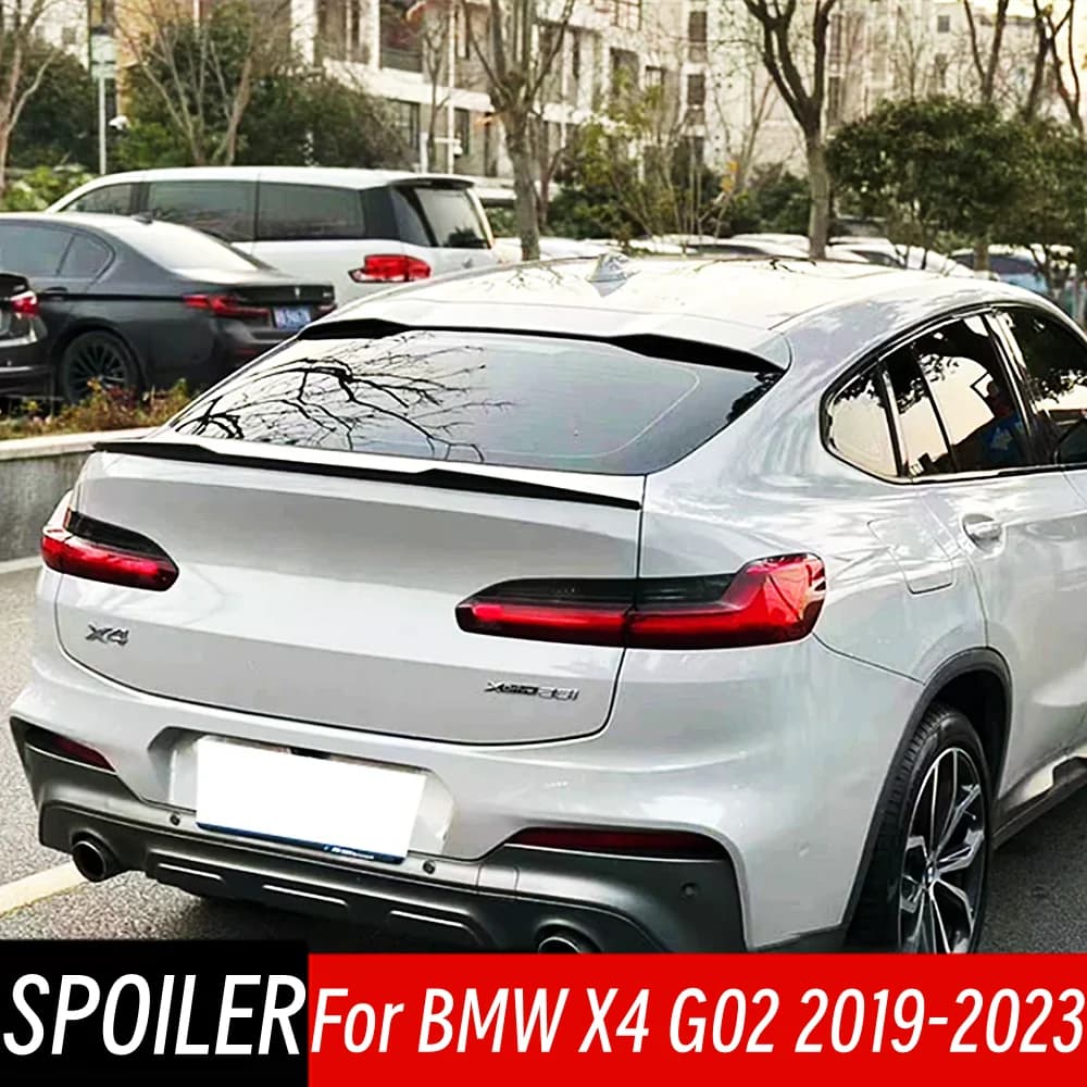 For 2019-2023 BMW X4 G02 20i 20d 30i 30d 25d M40i M40d M Style Rear Trunk Lip Spoiler Wings Car Black Carbon Exterior Accessorie