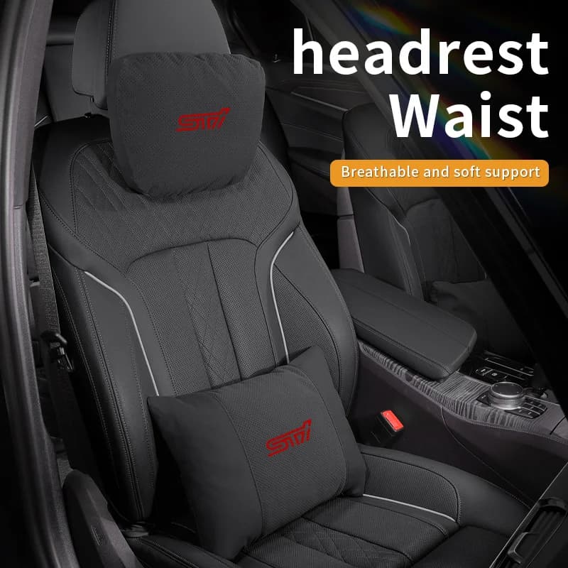 Car Headrest Neck Support Seat Lumbar Cushion Neck Pillow For Subaru STI Brz Forester Wrx XV Outback Impreza Legacy Ascent