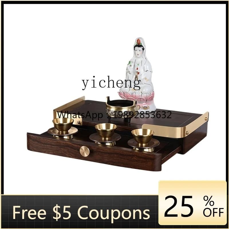 U5  solid wood small Buddhist niche wall-mounted high-end idol table for God of Wealth Shentai feng shui