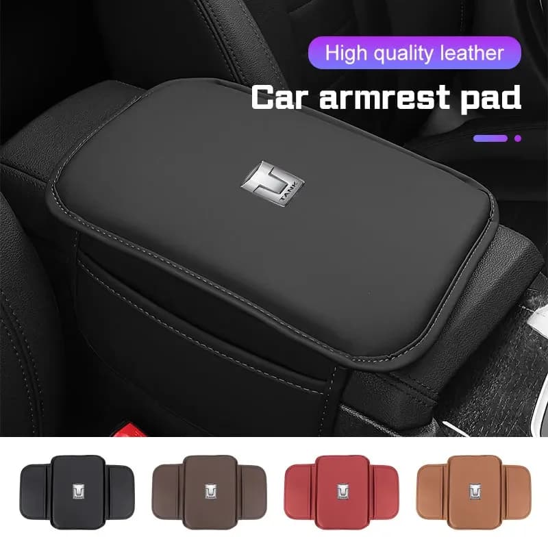 Leather Car Armrest Box Cushion Storage bag For Great Wall Tank 300 400 500 700 Center Console Protector Cover Mat Accessories