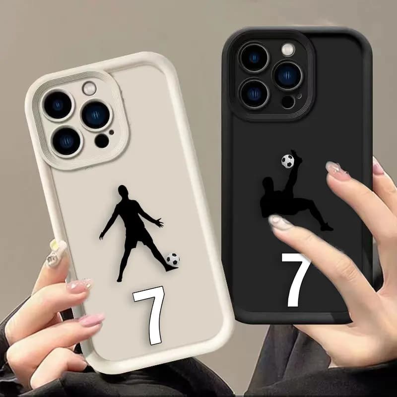 Soccer Football Number 7 10 Phone Case For IPHONE APPLE 17 AIR 16 16E 11 12 13 MINI 14 15 8 7 XR Plus Pro Max Silicone Cover