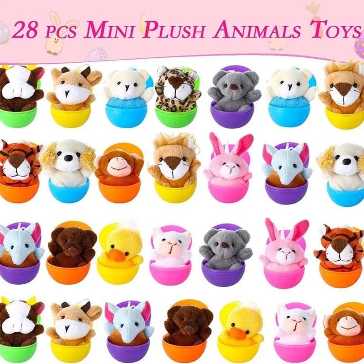 28pcs Easter Fillable Eggs Colorful Plastic Eggshell Creative Easter Gift Box Children's Toys Wedding Birthday Party Decor