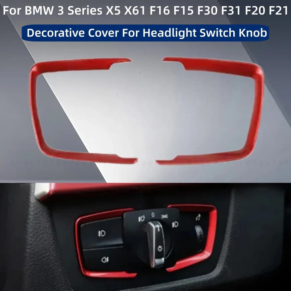 Car Upgrade Stickers Decorative Cover For Headlight Switch Knob Trim Paste Style For BMW 3 Series X5 X61 F16 F15 F30 F31 F20 F21