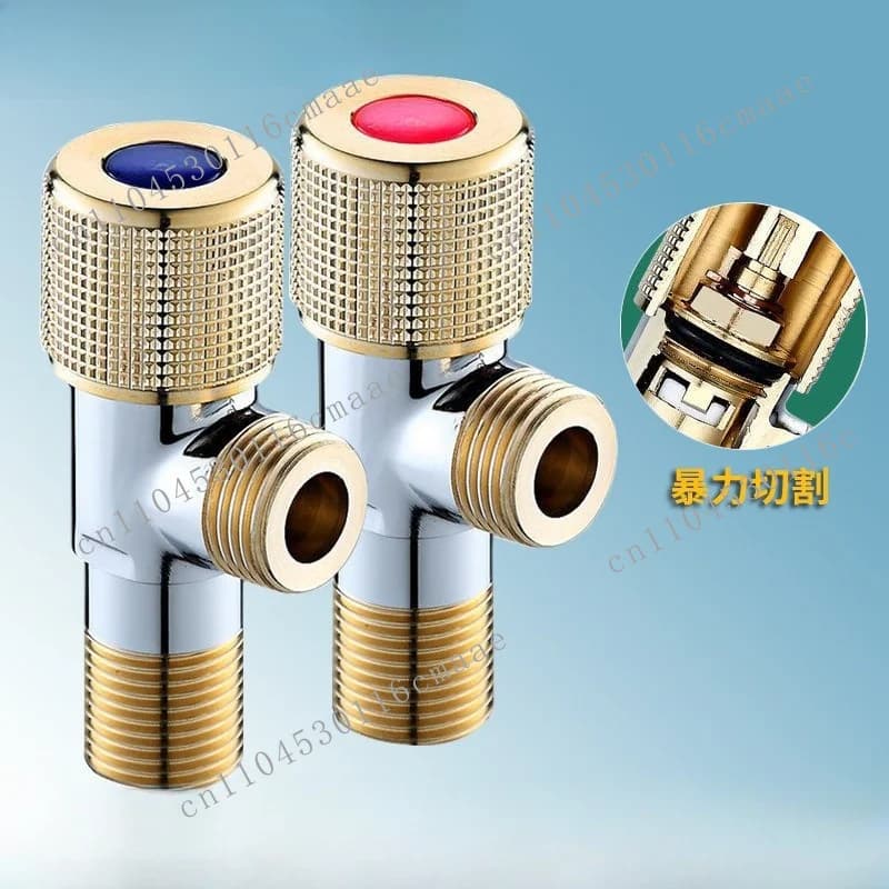 Thickened toilet water inlet valve triangle valve all copper water heater  hot and cold faucet all copper body triangle valve