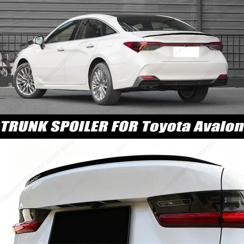 120CM Glossy Black Soft Rubber Universal Rear Trunk Spoiler 5D Carbon Look Tail Wing Fit For Toyota Avalon Sedan Car Accessories