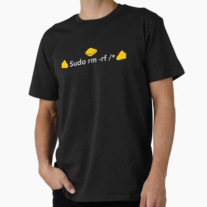 LINUX_ Sudo rm Funny Operating System Graphic T‑Shirt Casual Short Sleeve Tees Geek IT Developer Fan Gift Tops S-6XL