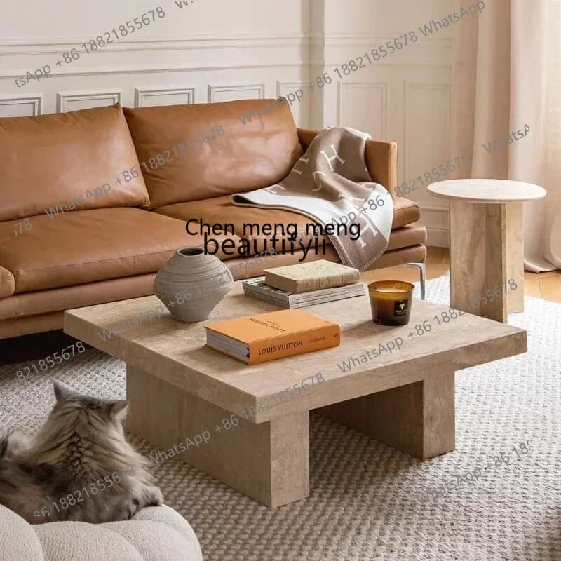 ss8350 Stone coffee table household low table hole, marble