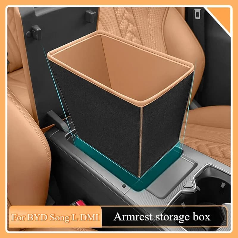 For BYD Song L DMI Car Central Control Armrest Box Storage Box Leather Pad Central Control Storage Auto Modification Accessories