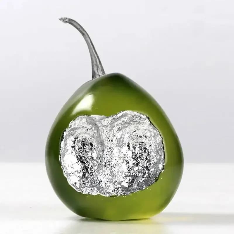 Resin Handicraft Artificial Fruit Sculpture Pear Silver Pear Abstract Interesting Crafts Decorative Figurines Home Decoration