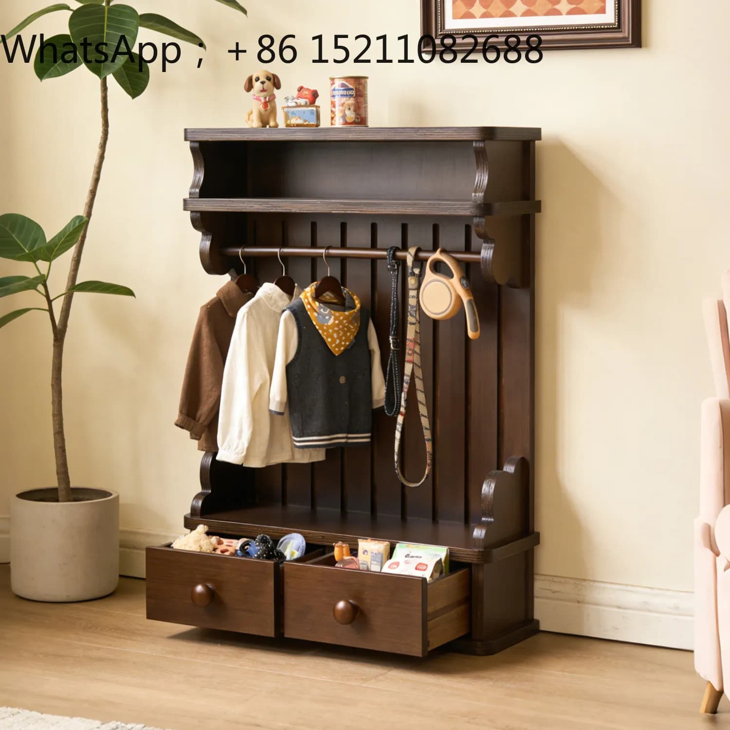 LLY pet special solid wood storage cabinet cloakroom supplies cat and dog clothes special small wardrobe floor