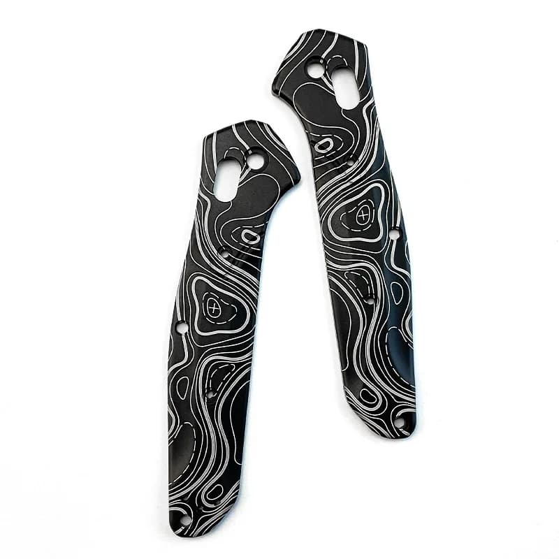 【Hot】Custom Camouflage Oxidation Aluminum Contour Pattern Knife Handle Scales for Benchmade Osborne 940 Knives Grip DIY Making P
