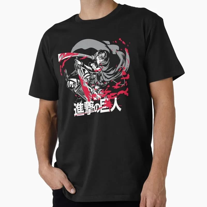 The strongest soldier 1205 Attack on Titan Anime Gift T shirt Levi Ackerman Shingeki no kyojin Graphic Clothes US size tops