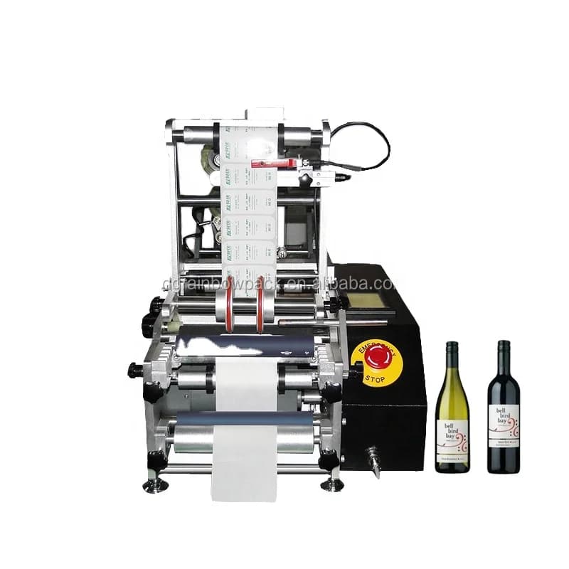 Factory Price Semi-automatic Double Label Round Bottles Labeling Machine