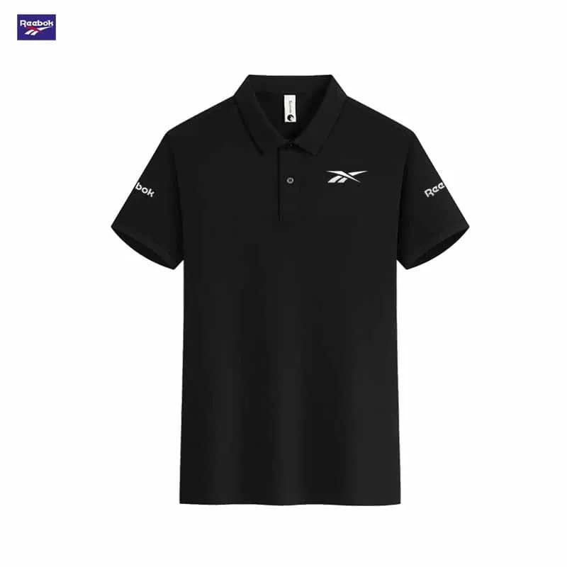 Reebok Men's Summer Short-Sleeved Slim Fit Polo Shirt Features Quick-Drying Properties and Is Suitable for Both Business and Cas