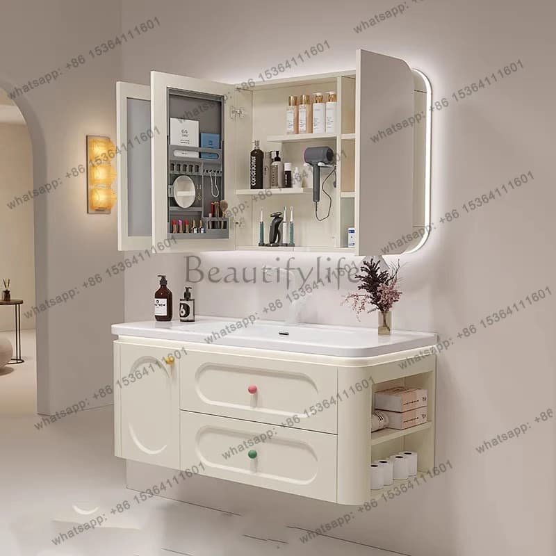 Modern Organizer Bathroom Cabinet Mirror Perfume Storage Shelves Cupboard Closet Skincare