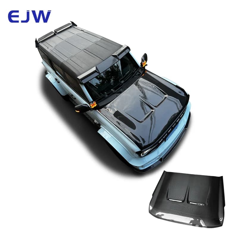 Suitable For 2021+Ford Bronco Modified MBJ Style Carbon Fiber Engine Hood, Bronco Specific High-quality Car Hood