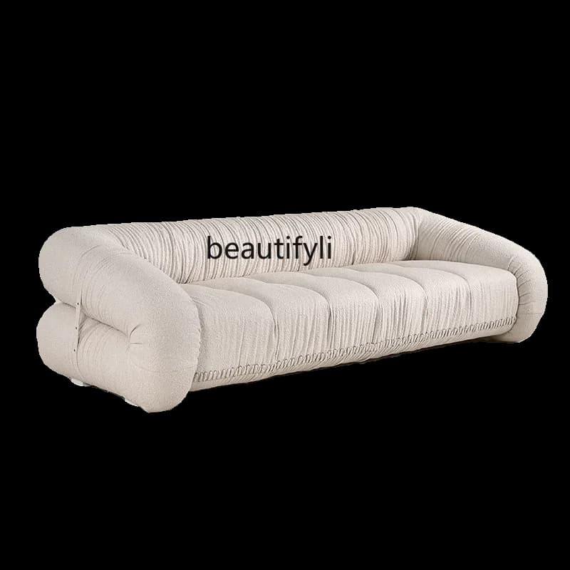 Italian-Style Light Luxury Designer Model Sofa Small Apartment Home Sleeping and Lying High-Grade Fabric Sofa furniture