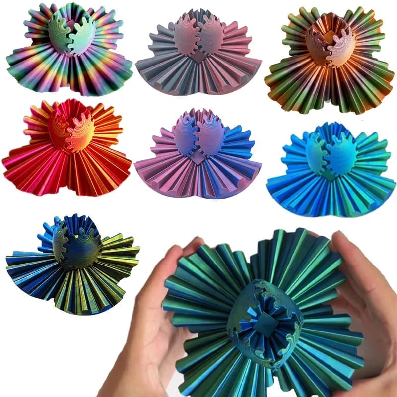 3D Printed Gear Ball The Steampunk Whirling Wonder Fidget Printed Stress Relief Toys Wonder 3D Printed Spin & Relaxing Ball