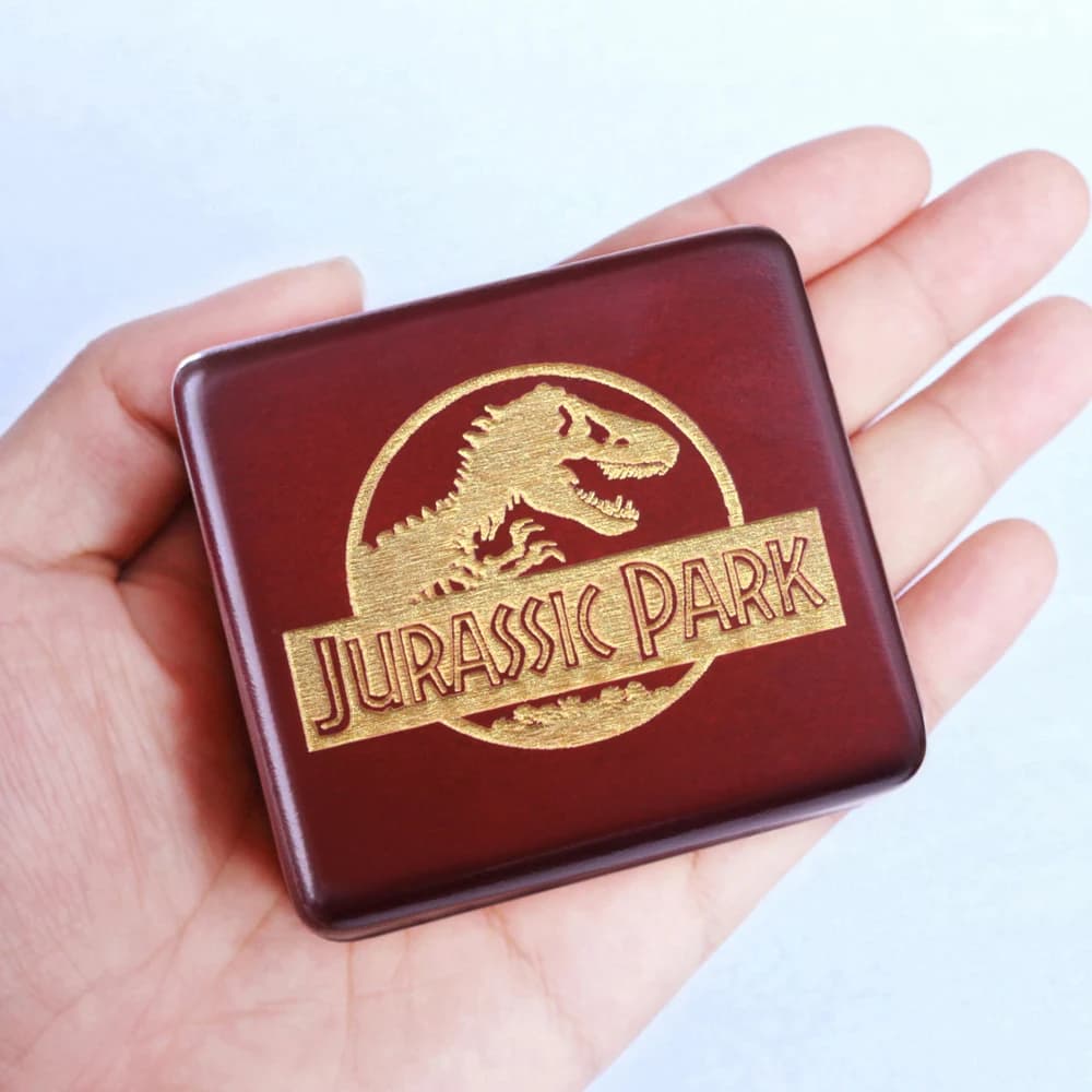 SOFTALK Jurassic Park Solid Wood Wine Red Theme Music Box Birthday, Christmas, Valentine's Day Gifts