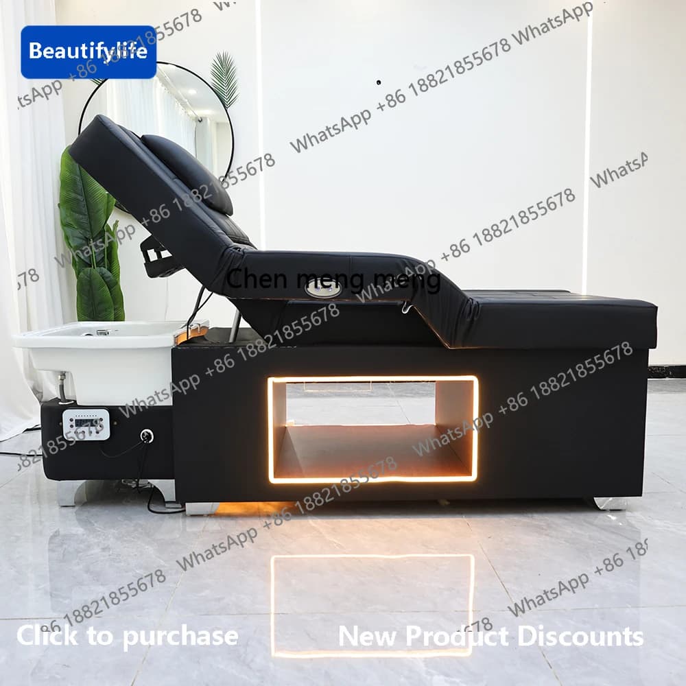 C88 Head SPA Salon Hair Washing Bed Shampoo Bed Thai Massage Table Barbershop Commercial Furniture with Foot Bath Basin