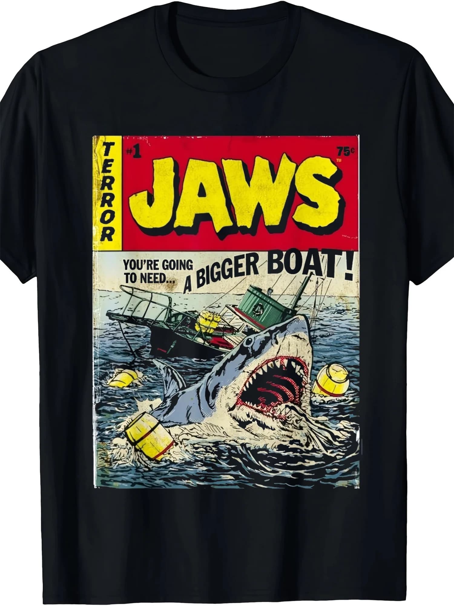 Jaws T Shirt 2026 New Horror Movie Graphic Cotton Blend Men Women Unisex Oversized Vintage 70s Shark Streetwear Casual Tops
