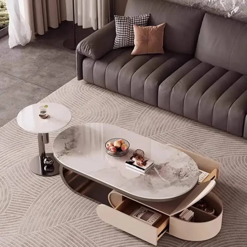 Small Drawer Coffee Table Designer European Minimalist Saving Coffee Table Center White Mesa De Centro Sala Furniture Home