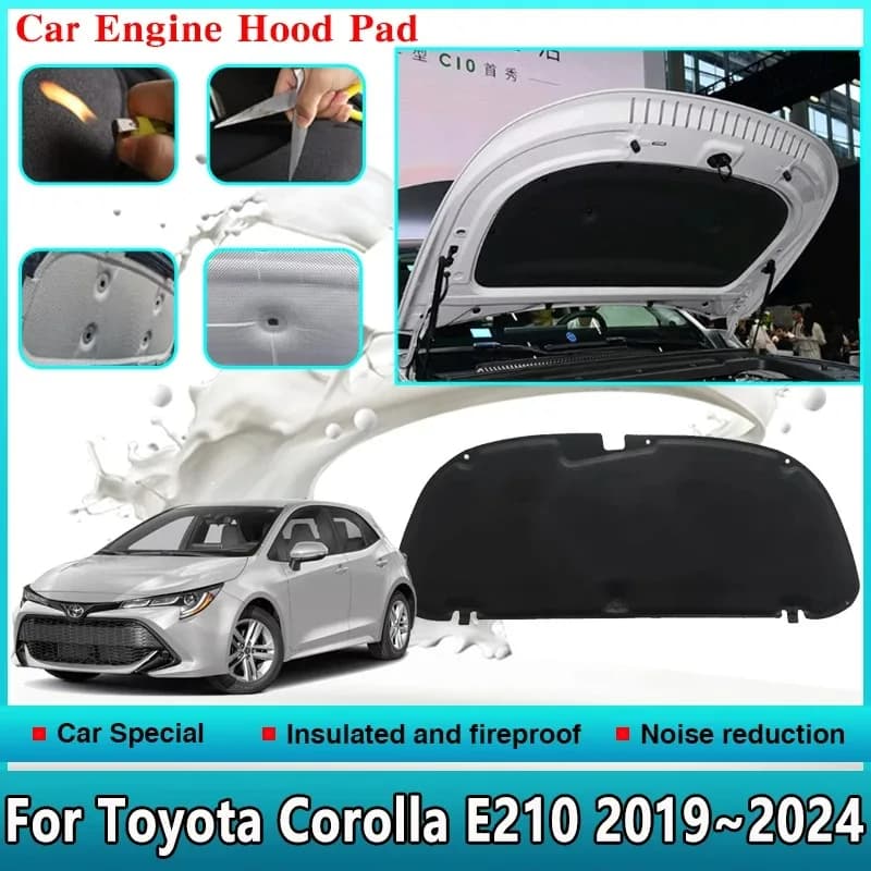 Car Engine Hood Sound Pads for Toyota Corolla E210 2019~2024 Car Front Heat Insulation Cotton Covers Fireproof Auto Accessories