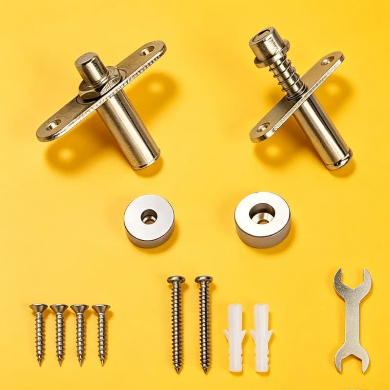1 SET Home Concealed 360 Degree Swivel Hinge Heavy-Duty for Wooden Barbecue Grate Partition Door Screw Mount Plate Included