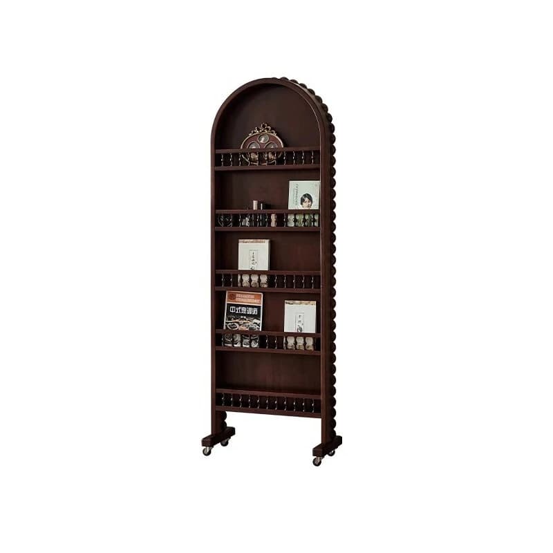 French antique retro full-body mirror magazine bookshelf dual-purpose floor-to-ceiling full-length mirror rotatable
