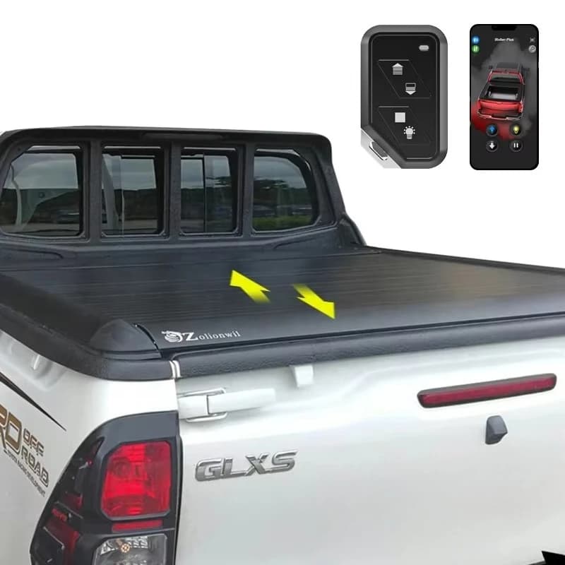 Retractable Durable Roller Lid Electric Truck Bed Tonneau Cover For  HILUX Tiger Revo Tundra Tacoma