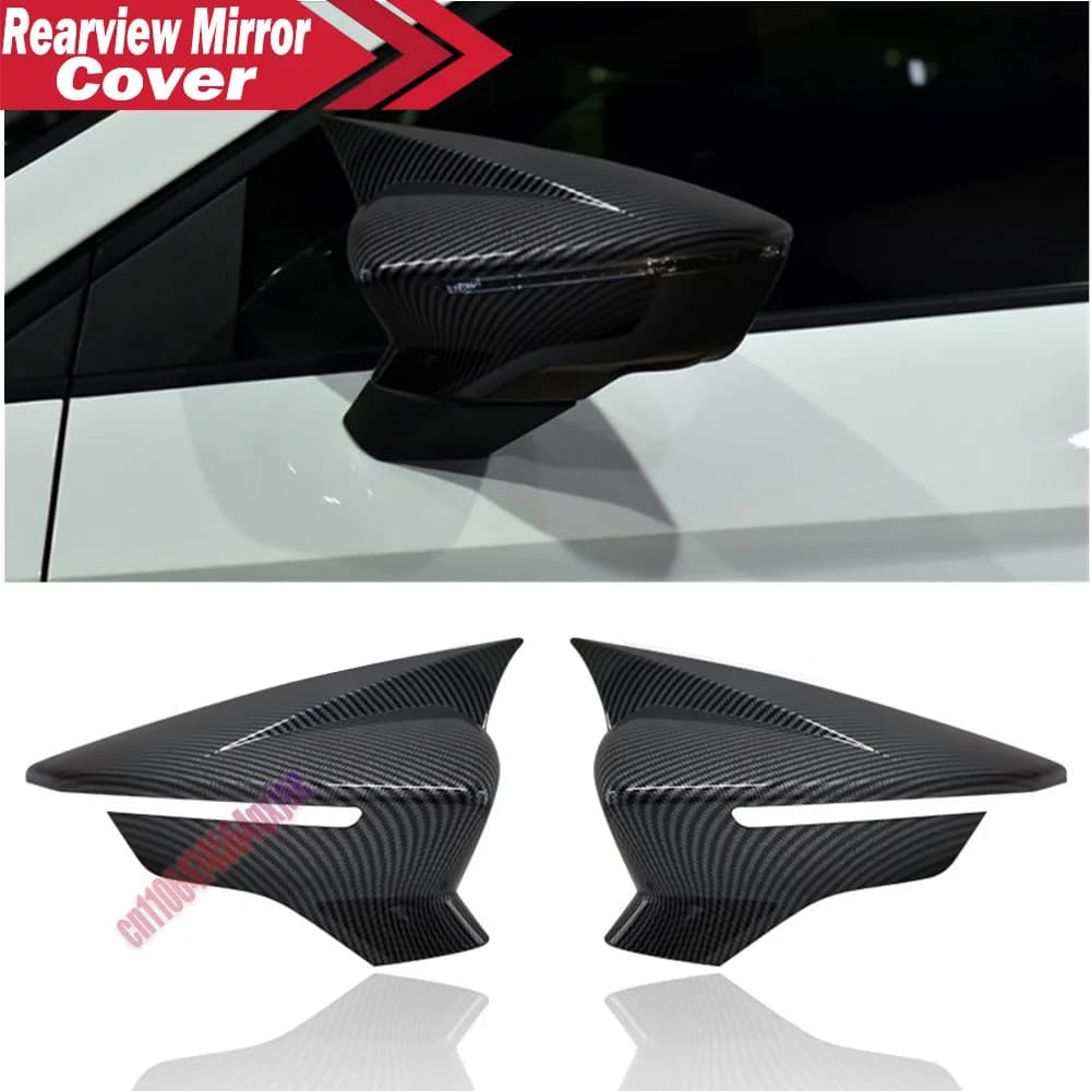 For SEAT LEON MK3 5F 2013-2019 IBIZA MK5 2017-2020 Car Rearview Side Mirror Cover Wing Cap Exterior Door Trim Adhesive Sticker