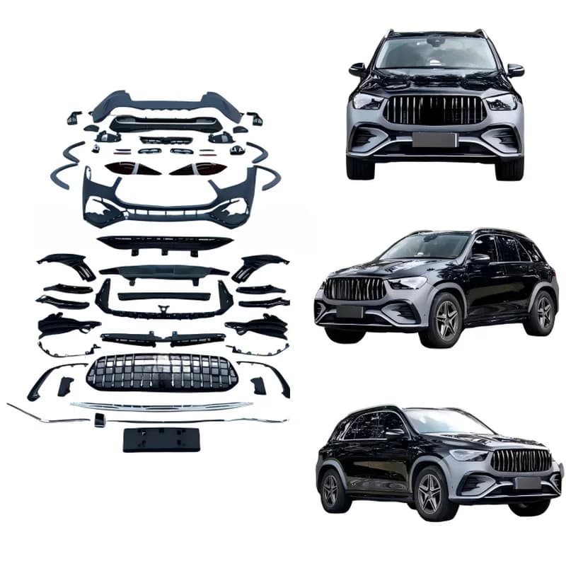 High Quality GLE53 Style Bolt-On Bumper Kit Non-Destructive Installation With Sensor Cutouts Fit For GLE W166