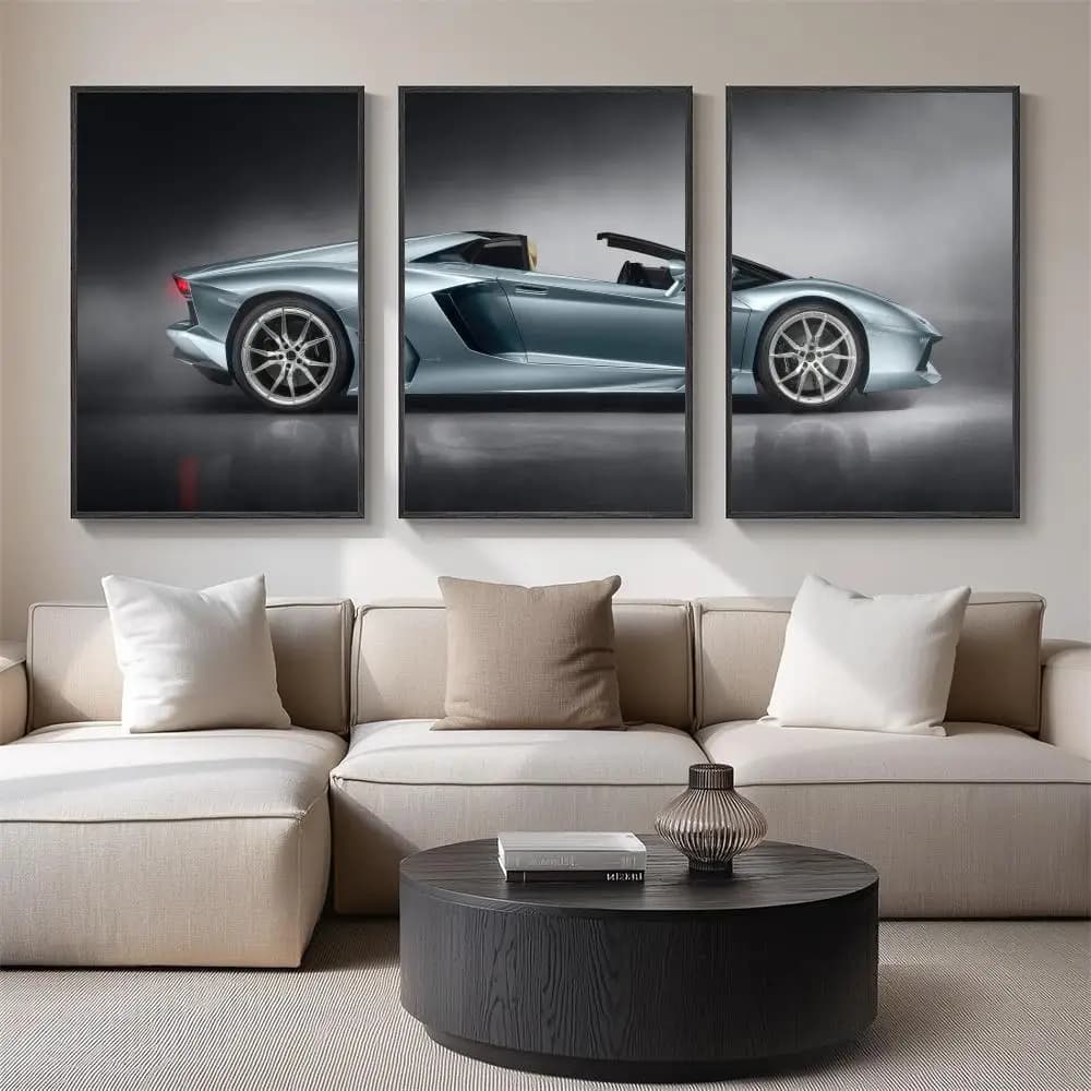 Sports Car Wheel Detail Painting Calligraphy 3 PCS Canvas Wall Art for Living Room Bedroom Prints Decor Modern Wall Decals