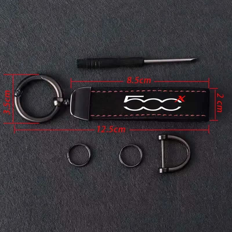 Premium Leather Car Key Pendant Ring Keychain Decoration Accessory For Abarth 500e 500X 500C 500 595 695 124 Spider