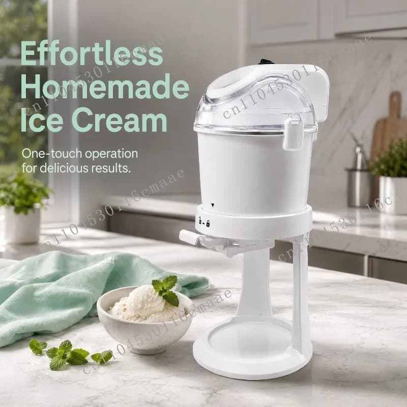 110V US Standard Household Pre-cooled Ice Cream Machine 1L Homemade Children's DIY Cone Mini Ice Cream Machine 15W