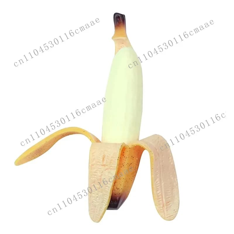 10 pieces hot-selling extrusion pressure release rubber fruit elastic soft PU TPR plastic banana toy