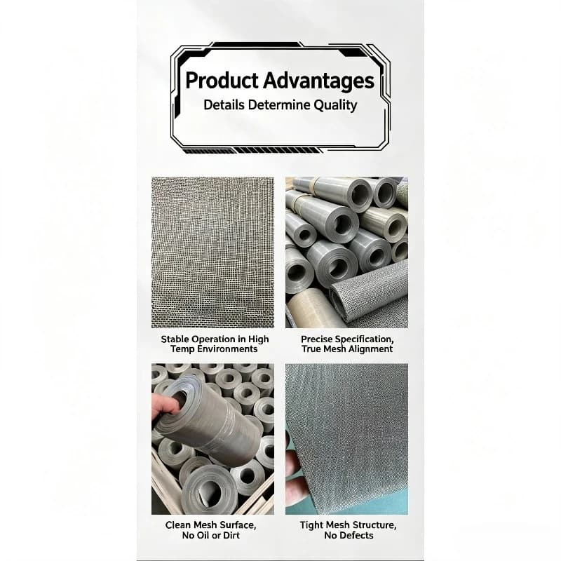 316L Stainless Steel Filter Mesh Sheet Accessory 2‑4000 Mesh Double‑Layer Dutch Twill Weave Industrial Filtration Supplies